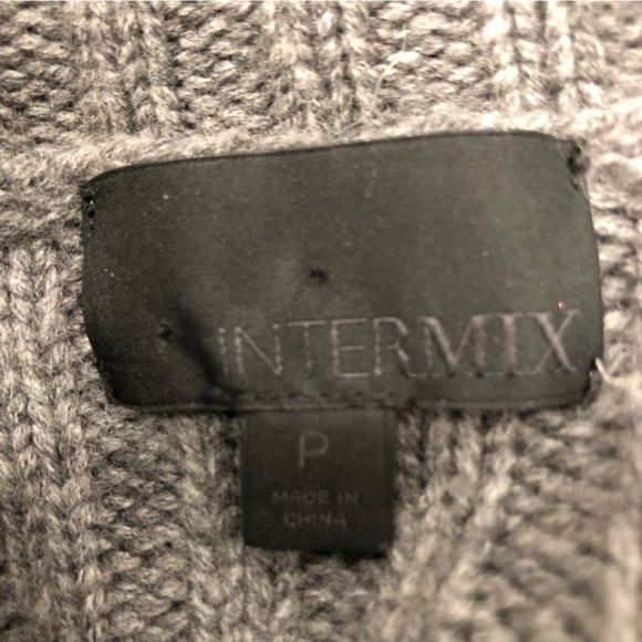 Intermix grey rib sweater with multi style neck. Size small. - Picture 9 of 10